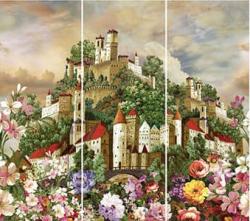 Fairy tale castle and flowers wall mural - M707 - SEVEN vol.1 wallpaper collection by Adawall