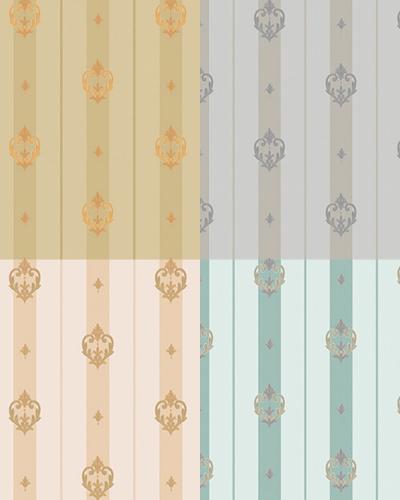 7804 Serie | Neoklasik gizli süslemeli çizgili duvar kağıdı