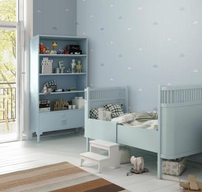 8916 Serisi | Bulut ve Çizgili Minimal Duvar Kağıdı