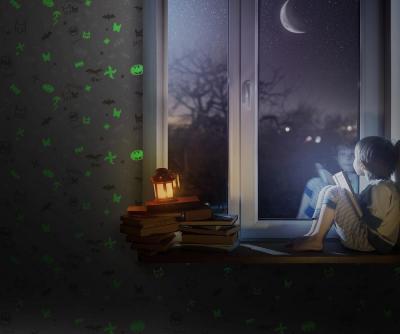 8920 Serisi | Gece Parlayan Batman Logolu Duvar Kağıdı