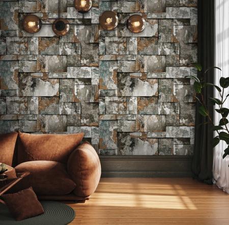 23106 Series | Geometric Stone Design Wallpaper