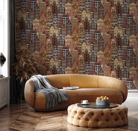 23115 Series | Amsterdam Houses Modern Design Wallpaper