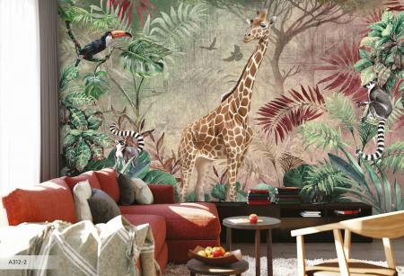 A312 Serie | Giraffe Mural Wallpaper with Different Color Options