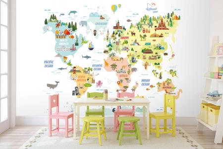 CODE WB2173 | MAPS MURAL WALPAPER