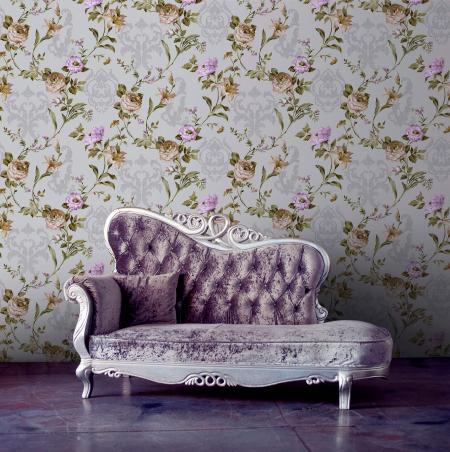 7803 Serie | Floral damask with blooming roses ornament wallpaper