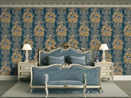 7805 Serie | Floral detailed Rococo damask pattern wallpaper