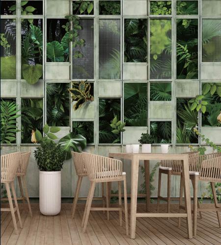M706 Serie | Fresh green tropical leaves wall mural poster wallcovering