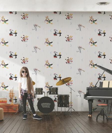 8936 Serie | Looney Tunes Characters Playing Music Wallpaper