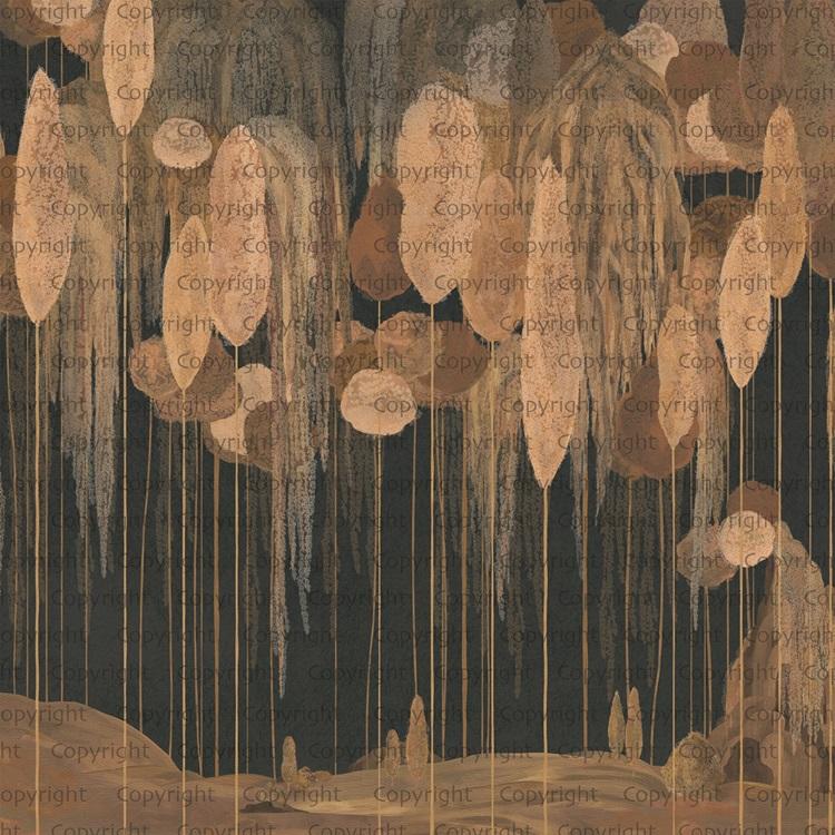 Abstract Mediterranean Cypress Tree Design Mural Wallpaper SE309-3
